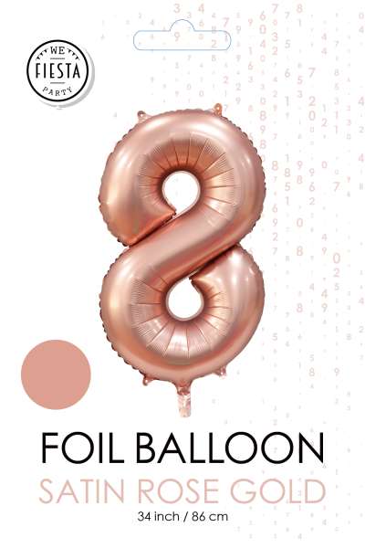 XXL Folienballon Zahl 8 Satin Rosegold